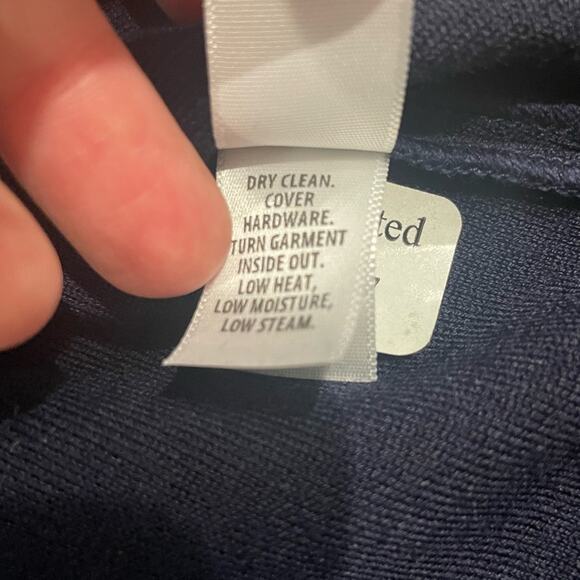 St. John Navy Blue Wool Blend Fringe 3/4 Sleeve Blazer Jacket- EUC- Size‎ 10 - Picture 10 of 11